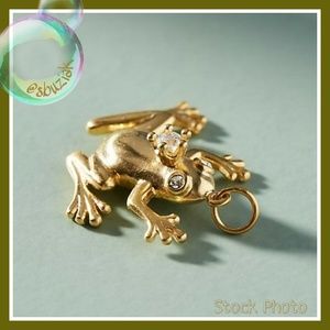 Anthropologie Frog Pendant Charm with Glass Stone